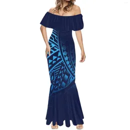 Casual Dresses Samoa Elegance Party Sexy One-Shoulder Beach Dress Summer Women's Clothin Formal Occasion Short Sleeve Fishtail