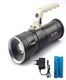 Searching Zoomable Lights Big Size Rechargeable Flash Light Torch Lantern For Fish Camp Hunt 18650 battery AC charger3732101