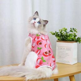 Cat Costumes Weaning Suit Printing Four-legged Polyester Anti Licking Postpartum Cloth For Pet Recovery Care Kitten Outfits