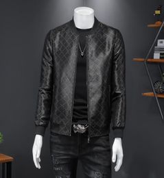 Fashion retro plaid slim jacket men039s longsleeved standup collar allmatch casual jacket trendy Korean version 2022 new top4596247