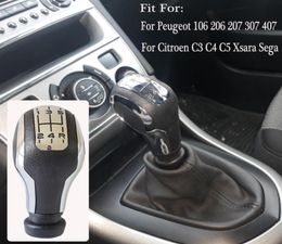 Manual 5 Speed Chromed Gearshift Stick Knob Lever HeadBall For Peugeot 106 206 207 307 407 For Citroen C3 C4 C5 C2 Elysee8788893