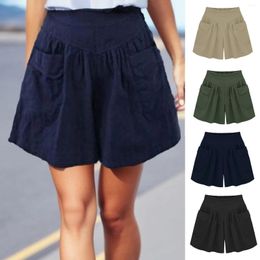 Women's Shorts Woman 2024 Fashion Plus Size Lady Pants Summer Cotton Linen Solid Loose With Pockets Ropa Mujer
