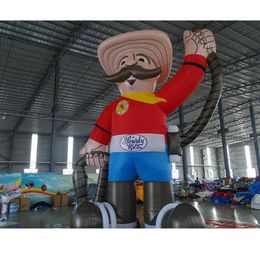 Custom western props inflatable cartoon cowboy character shipping inflatable cowboy model with blower for advertising-01