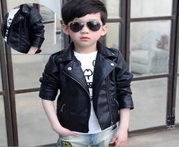 INS boys pu Jackets 313 year old faux leather coat for kids Girls jacket spring and autumn fashion allmatch unisex7147855