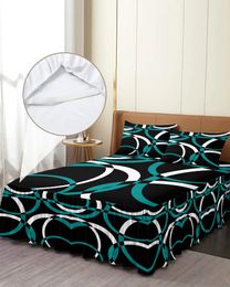 Bed Skirt Geometrically Abstract Modern Art Water Colour Fitted Bedspread With Pillowcases Mattress Cover Bedding Set Sheet