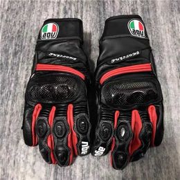 Aagv Gloves Agv Carbon Fibre Riding Gloves Summer Motorcycle Racing Leather Anti Drop Waterproof Comfortable for Men and Women in All Seasons Ages