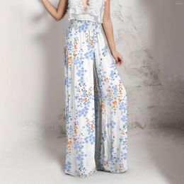 Women's Pants Fashion Floral Print Draped Dragged Loose Comfort High Waist Wide Leg Elegant Casual Elastic