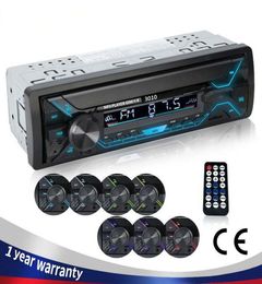 Car Radio o 1din Bluetooth Stereo MP3 Player FM Receiver 60Wx4 With Colorful Lights AUX/USB/TF Card In Dash Kit6078788