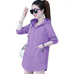 Women's Trench Coats Sunscreen Long Section 2024 Summer Korean Version Of Loose Casual Breathable Cardigan Sleeve Thin Coat Ins Tide 5XL