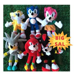 28cm Nnew Designer Arrival Sonic Fashion the Tails Knuckles Echidna Stuffed Animals Plush Toys Gift Suit Wholesale Popular fashionable soft