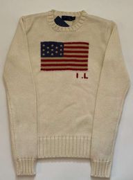 US Womens knitting sweater - Flag of the United States 2023 winter fashion comfortable cotton pullover