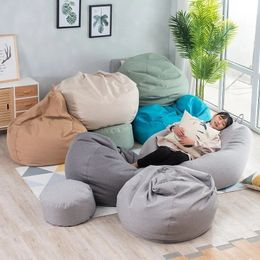 Bean Bag Sofa Cover No Filler Living Room Bedroom Sofa Bed Lazy Tatami Beanbag Chair Couch Cover 240118