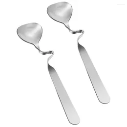 Coffee Scoops Espresso Spoon Stainless Steel Jam Honey Stir Teaspoon Serving Utensils Hanging The Cup Curved Handle For