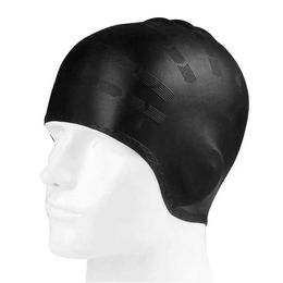 Swimming Caps 2021 Men Women Adults High Elastic Swimming Caps Waterproof Swimming Pool Cap Protect Ears Long Hair Large Silicone Diving Hat YQ240119