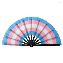 Decorative Figurines Rainbows Folding Fan Colourful LGBTs Gay Pride Party Summer Cooling Music Festival Women Men Props Lightweight
