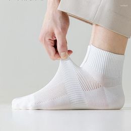 Men's Socks 1 Pair /summer Thin Mesh Breathable Cylinder Sports Boneless Solid Colour Sock Cotton Antibacterial Anti-odor Running