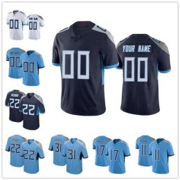 Football Jerseys Custom Tennesseetitans98 Jeffery Simmons 2 Robert Woods 22 Derrick Henry 16 Treylon Burks 17 Ryan Tannehill 31 Kevin by