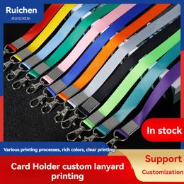 Custom Lanyards Keychain Holder Hang for ID Badge Holder Neck Strap Polyester Any Logo Any Size Any Color Promotion Gifts