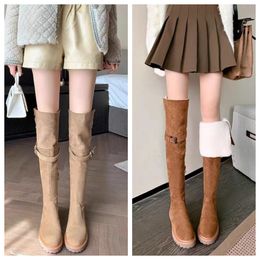 Fashion winter ankle boots women ankles knit bootie Tall Boot Black Leather Over-knee Boot Party