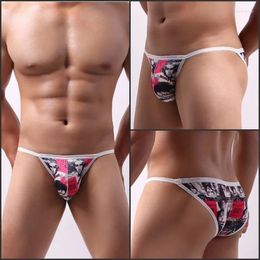 Underpants Sexy Men Underwear Breathable Printed Briefs Male Cuecas Calzoncillos Bulge Pouch Bikini Jockstrap