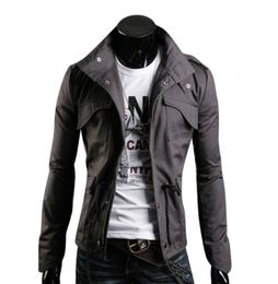 Design Spring Men Jacket Stand Collar Personality Basic Jackets Mens Casual Slim Type Coat Hombre Invierno Pockets Outwears Clothi3892695