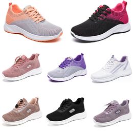 2024 Winter Hiking Women Flat Running Shoes Durable Soft Sole Black White Purple Comfortable Large Size 36- 52