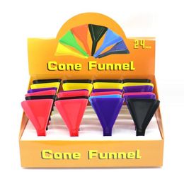 Cool Smoking Colourful Plastic Cone Funnel Herb Tobacco Filling Preroll Horn Cigarette Holder Portable Spice Miller Shovel Tool Accessories