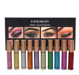 Handaiyan Glitter Liquid Eyeliner Set Coloured Eyeliners Sets WaterProof Sequins Pearl Shiny Makeup Eye Liner3728391