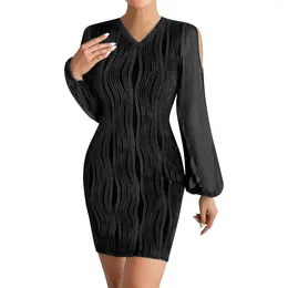 Casual Dresses Elegant Retro Print Midi Dress Female Party Women's Spring Summer V Neck Sexy Vestidos Mesh Long Sleeve