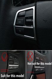 Car Steering Wheel Buttons cover trim Chrome ABS sequins for BMW F10 5 series 520 201117 auto interior accessories2864281