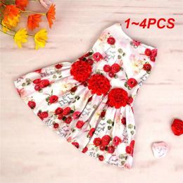 Dog Apparel 1-4PCS Red Dress Easy To Clean Storage Valentine's Gift Pet Clothing Comfortable Creativity Clothes Soft