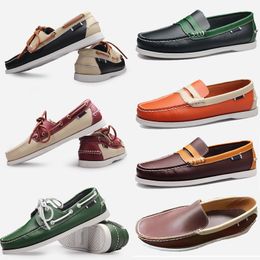 Sailing Sneakers Designer Large Size 2024 Casual Mens Genuine Leather British Driving Single Shoes for Men Shoe Trainers Eur 38-4 55