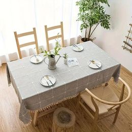 Table Cloth Linen Rectangle Tablecloth Heavy Weight Cotton Dust-Proof Cover For Party Kitchen Dinning