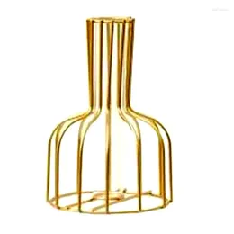Vases Nordic Simple Hydroponic Plant Flower Vase Iron Geometric Glass Test Tube With Metal Frame