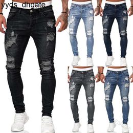 Purple Jeans Hole 2020 Mens Sweatpants Sexy Pants Casual Summer Autumn Male Ripped Skinny Trousers Slim Biker Outwears Pants FGEX