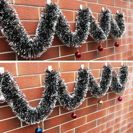 Christmas Decorations 2M Bar Tops Ribbon Garland Home Party Wall Door Decor Tree Ornaments Tinsel Strips With Ball Supplies