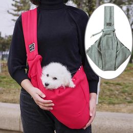 Dog Carrier Foldable Backpack Portable Breathable Travel Cycling Pet Bag Simple Solid Colour Cats Dogs Bags Outdoor Supplies