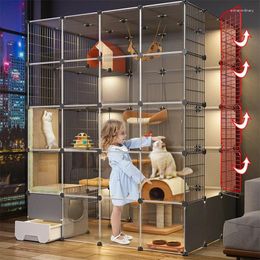 Cat Carriers Super Large Cages Free Space Villa Litter Box Home Indoor House Integrated Cabinet Multi-layer Cage