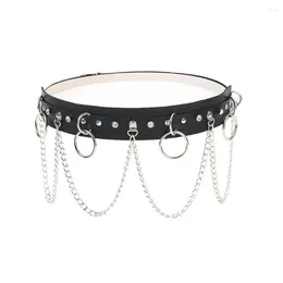 Belts Fashion Hiphop Women Girls Body Harness Gothic Leather Belt Waist Chain Adjustable Strap Punk Waistband