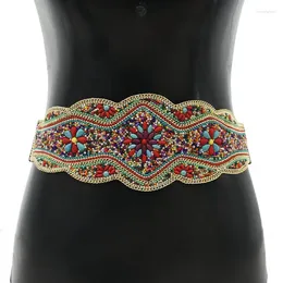 Belts Handmade Waist Cover Exaggerated Rice Beads Long Sexy Street Pat Decoration Full Of Drill Bundle Belt