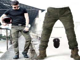 Army Green Uglybros MOTORPOOL UBS06 Jeans Men039s Motorcycle Pants Protection Equipment Moto Racing7962113