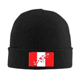 Berets Canada Flag Bonnet Hat Knit Hats Men Women Fashion Unisex Winter Warm Skullies Beanies Caps