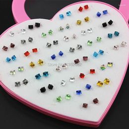 Stud Earrings Wholesale 36 Pairs Multi-color Fashion Hypoallergenic Crystal Zircon For Girl Women's Jewellery ME240