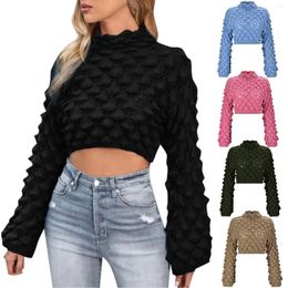Women's Sweaters 2024 Autumn Winter Sweater Women Casual Hollow Out Solid Colour Long Sleeve Knitted Ladies Pullovers Fashion Crop Top
