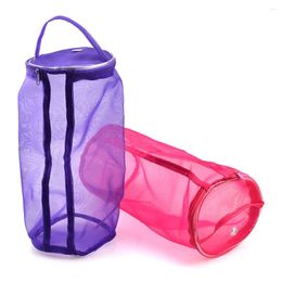 Storage Bags Empty Yarn Portable Knitting Mesh Bag Round Balls Organizer Basket Crochet Supplies Rosy