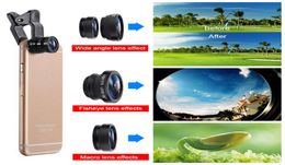 New 3 in 1 Camera Lens kits Wide Angle Macro Fisheye Mobile Phone Lenses Fish Eye Lentes For Smartphone Microscope7057936