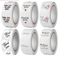 500 pcsroll Round thank you for ordering Labels sticker store gift white label stickers9410908