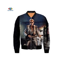 SONSPEE France Singer Johnny Hallyday Print Men Winter Thicken Bomber jacket Flight Jacket Casual Army Military Tops LJ2010137545430