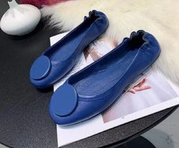 6007 Ballet shoes designer womens Dress shoes Spring Autumn sheepskin Metal buckle fashion Flat Egg roll boat shoe Lady leather Lazy dance Loafers