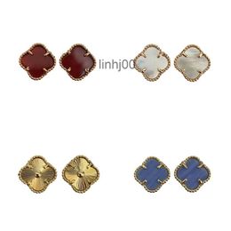 Stud Designer Earring Classic Four Leaf Clover 18k Gold Multiple Colours Luxury Jewellery for Women Valentine Day Gift Girlfriend with BoxSEA7